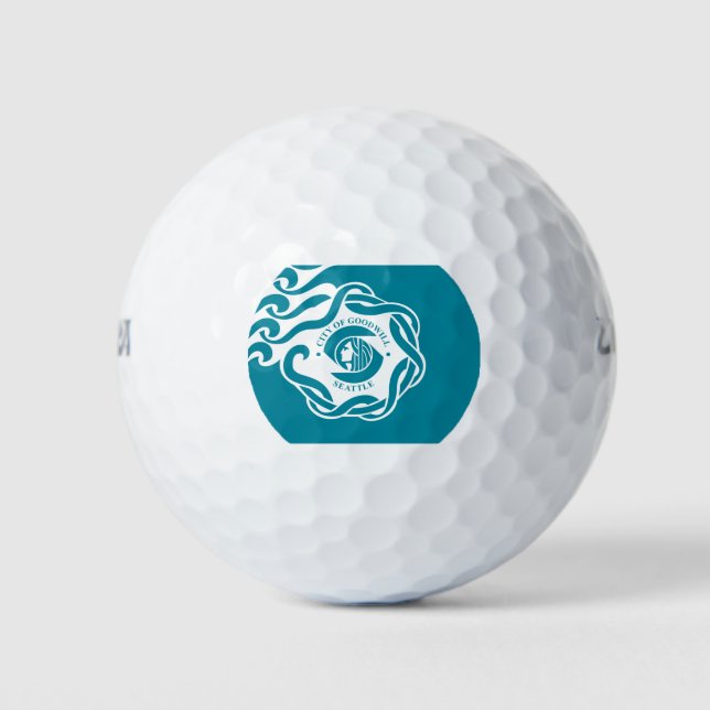 Flagge von Seattle (Washington) Golfball (Vorderseite)