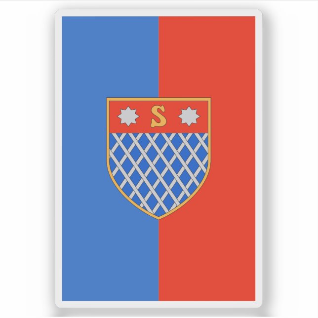 Flagge von Shkodër, Albanien Aufkleber (Vorderseite)
