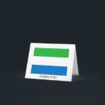 Flagge von Sierra Leone Dankeskarte<br><div class="desc">Patriotische Flagge von Sierra Leone.</div>