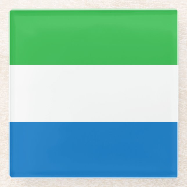 Flagge von Sierra Leone Glasuntersetzer (Vorderseite)