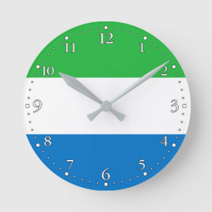 Flagge von Sierra Leone Runde Wanduhr