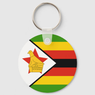 Flagge von Simbabwe Schlüsselanhänger