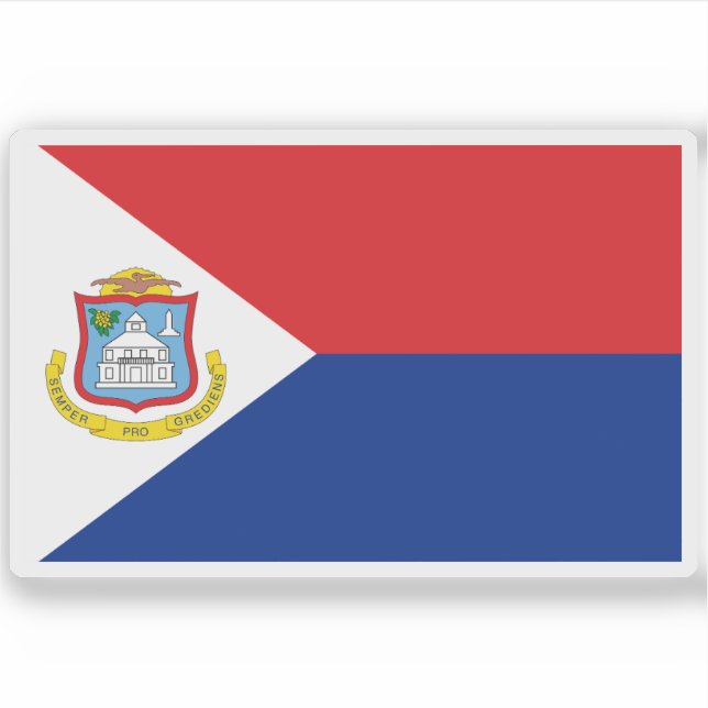 Flagge von Sint Maarten Aufkleber (Vorderseite)
