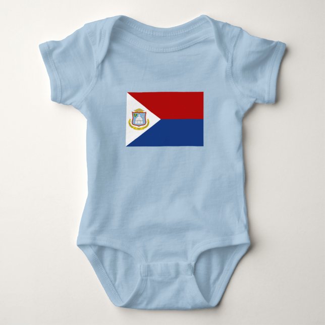 Flagge von Sint Maarten Baby Strampler (Vorderseite)