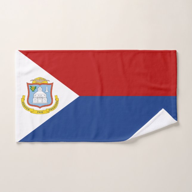 Flagge von Sint Maarten Badhandtuch Set (Handtuch)