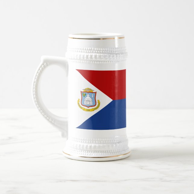 Flagge von Sint Maarten Bierglas (Links)