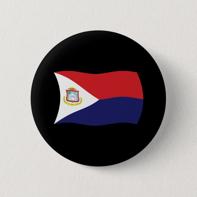 Flagge von Sint Maarten Button (Vorderseite)