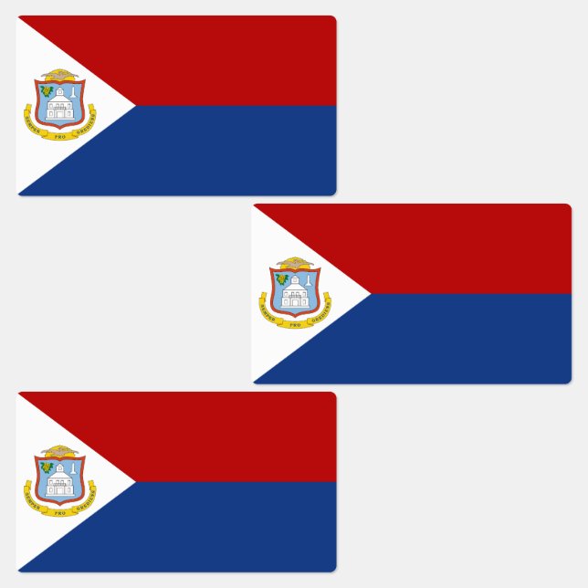 Flagge von Sint Maarten Etiketten (Gruppe)