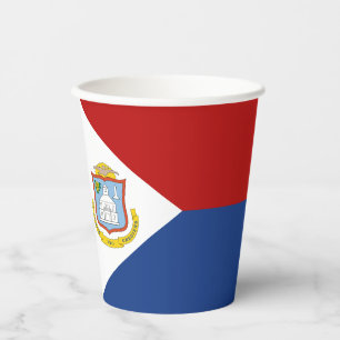 Flagge von Sint Maarten Pappbecher