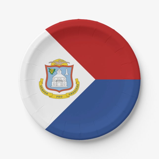 Flagge von Sint Maarten Pappteller (Vorderseite)