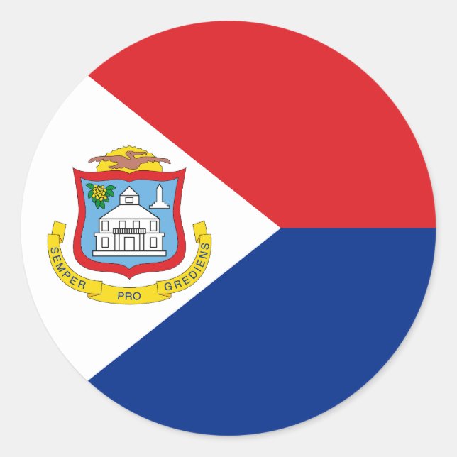 Flagge von Sint Maarten Runder Aufkleber (Vorderseite)