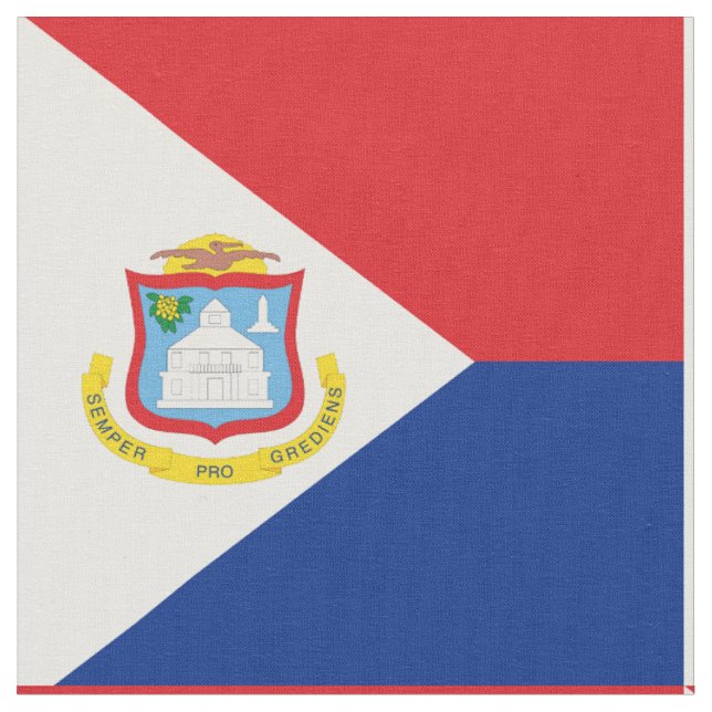 Flagge von Sint Maarten Stoff (Nahaufnahme)