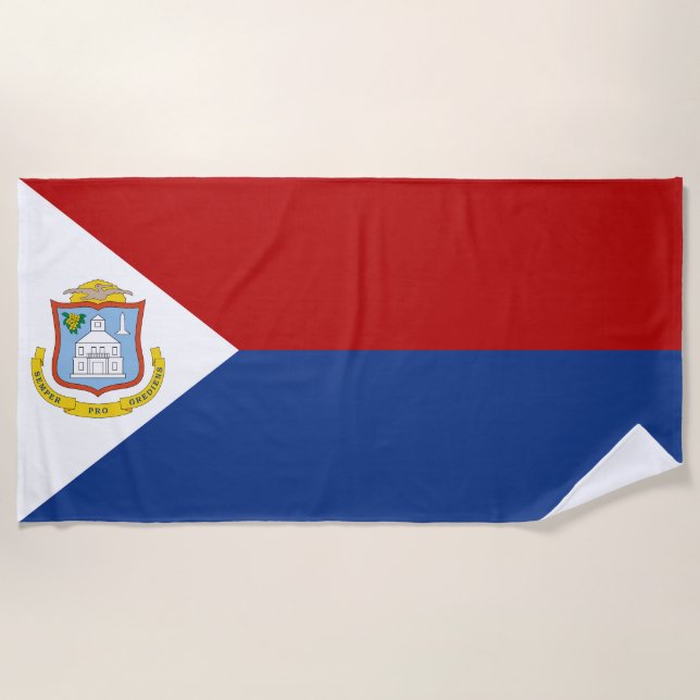 Flagge von Sint Maarten Strandtuch (Vorderseite)