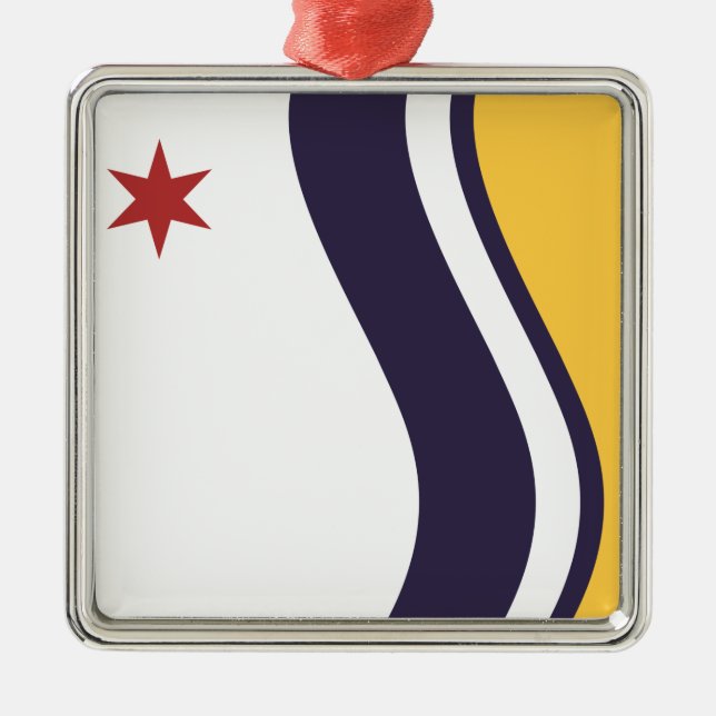 Flagge von South Bend (Indiana) Ornament Aus Metall (Vorne)