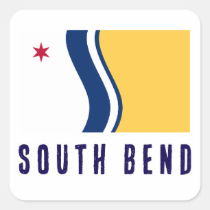 Flagge von South Bend, Indiana Quadratischer Aufkleber