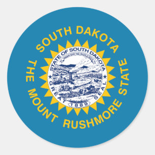 Flagge von South Dakota Runder Aufkleber