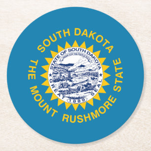 Flagge von South Dakota Runder Pappuntersetzer