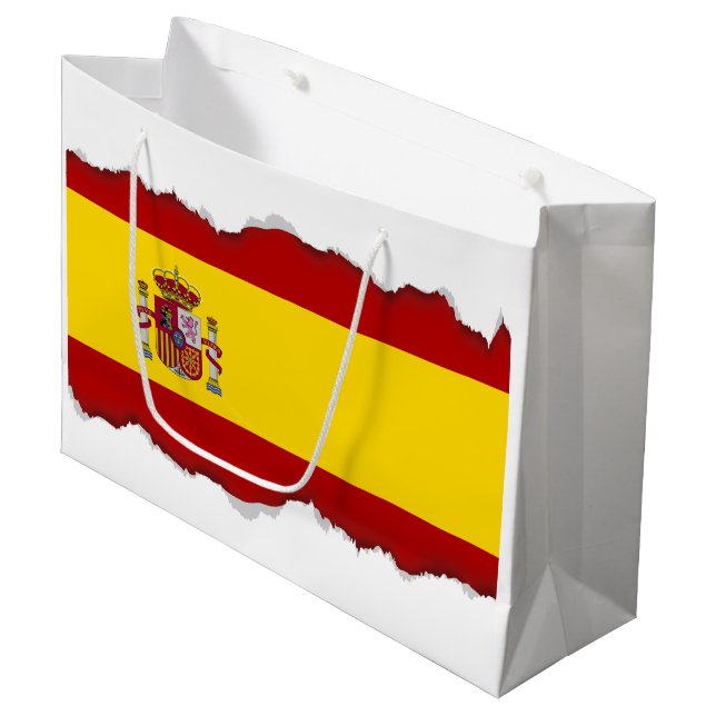 Flagge von Spanien Große Geschenktüte (Vorderseite Schrägansicht)