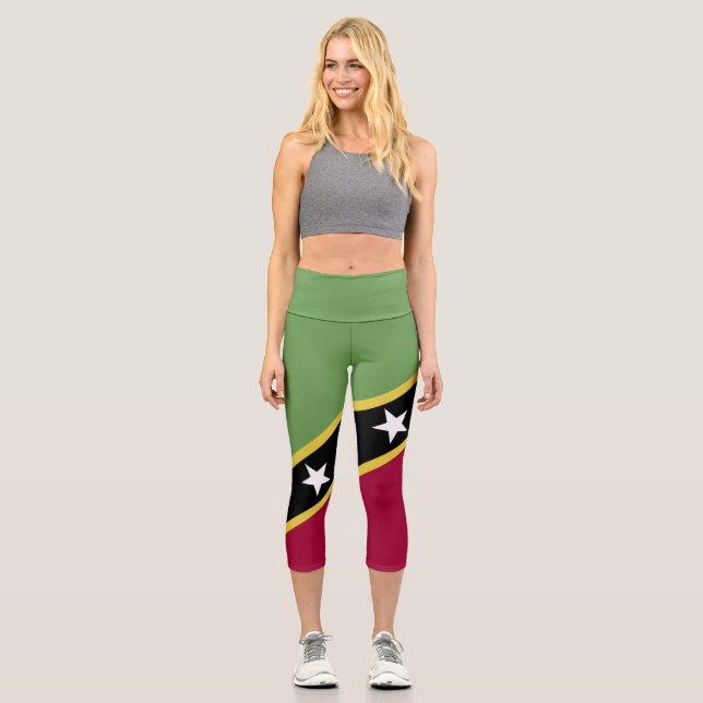 Flagge von St. Kitts und Nevis Capri Leggings (Vorderseite)