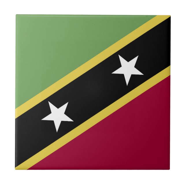 Flagge von St. Kitts und Nevis Fliese (Vorderseite)