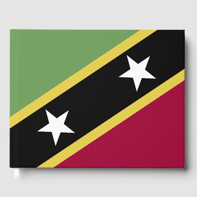 Flagge von St. Kitts und Nevis Gästebuch (Vorderseite)