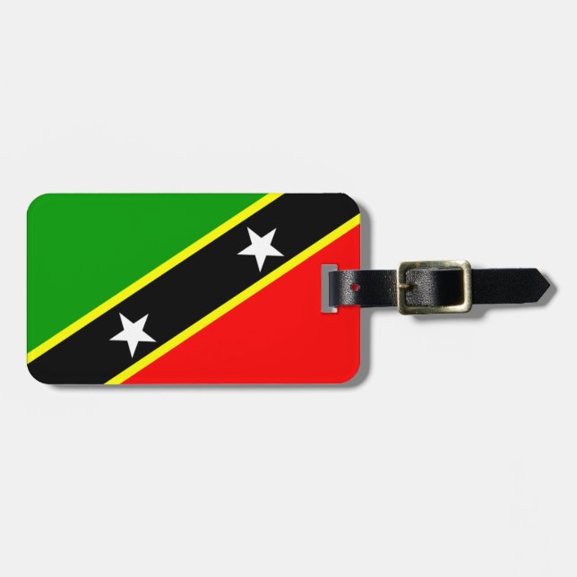 Flagge von St. Kitts und Nevis Gepäckanhänger (Vorderseite horizontal)