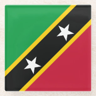 Flagge von St. Kitts und Nevis Glasuntersetzer