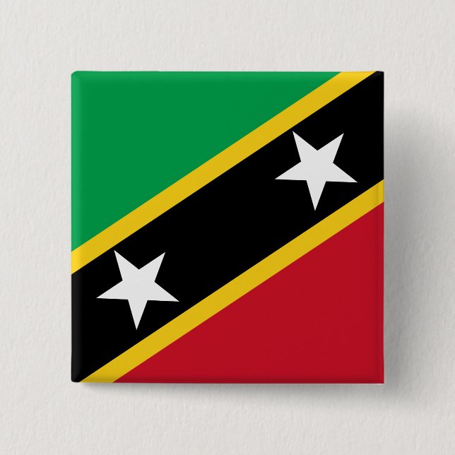 Flagge von St. Kitts und Nevis (Karibik) Button (Vorderseite)