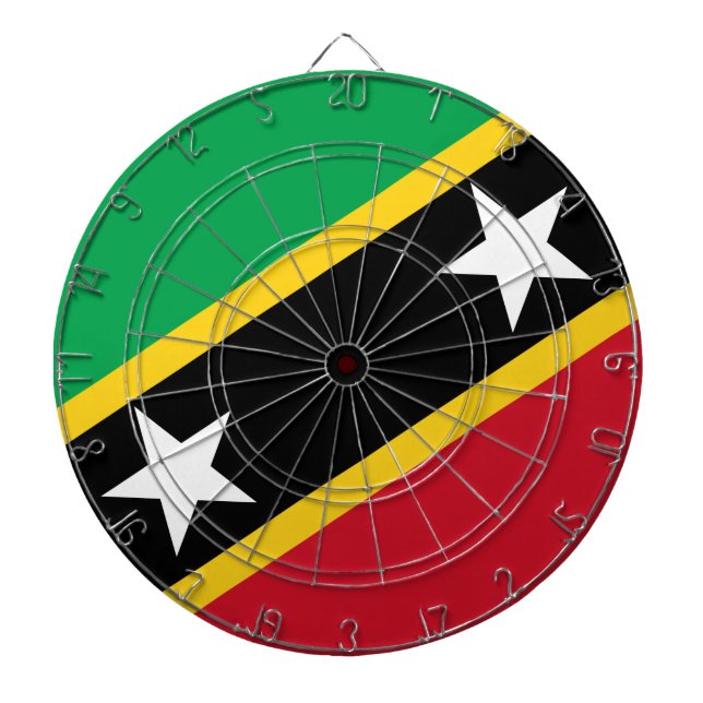 Flagge von St. Kitts und Nevis (Karibik) Dartscheibe (vorne)