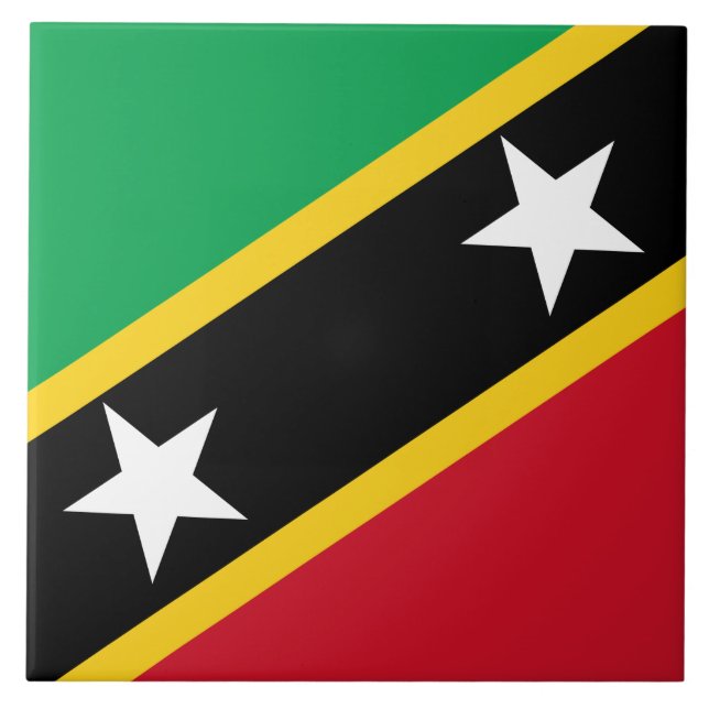 Flagge von St. Kitts und Nevis (Karibik) Fliese (Vorderseite)