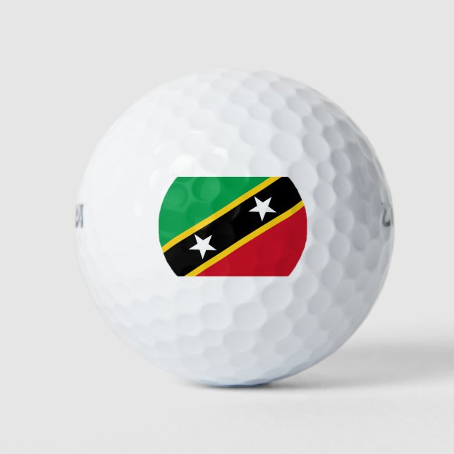 Flagge von St. Kitts und Nevis (Karibik) Golfball (Vorderseite)