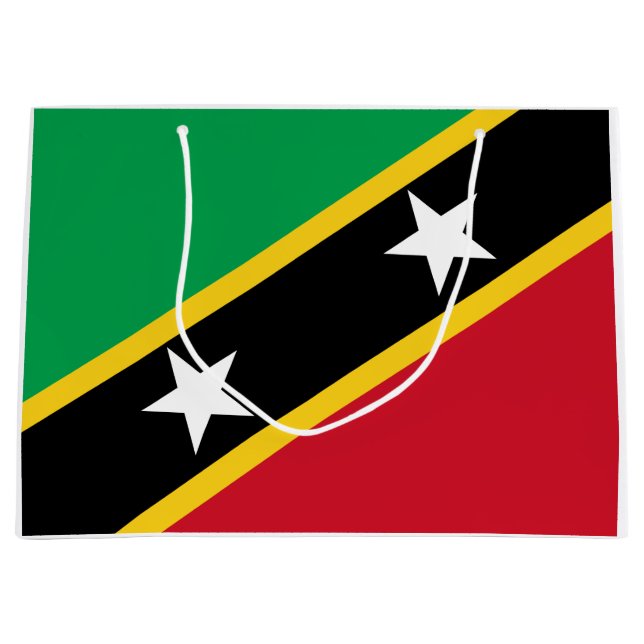 Flagge von St. Kitts und Nevis (Karibik) Große Geschenktüte (Vorderseite)