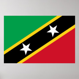 Flagge von St. Kitts und Nevis (Karibik) Poster