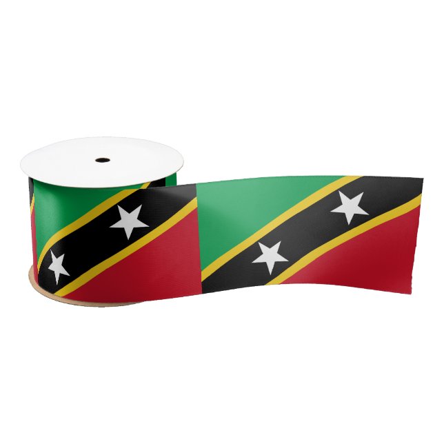 Flagge von St. Kitts und Nevis (Karibik) Satinband (Spule)