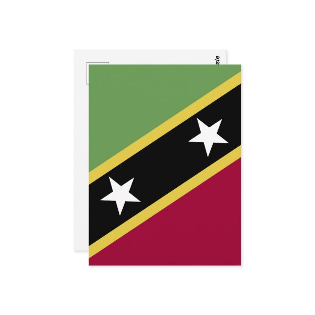 Flagge von St. Kitts und Nevis Postkarte (Vorderseite/Rückseite Beispiel)