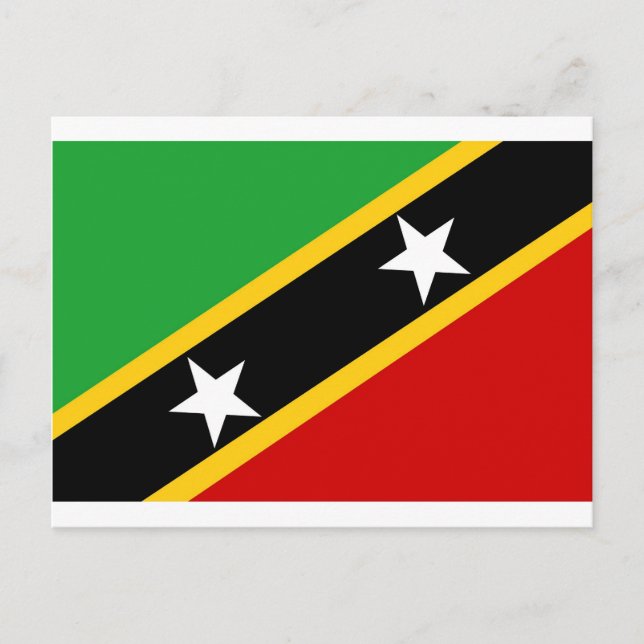 Flagge von St. Kitts und Nevis Postkarte (Vorderseite)