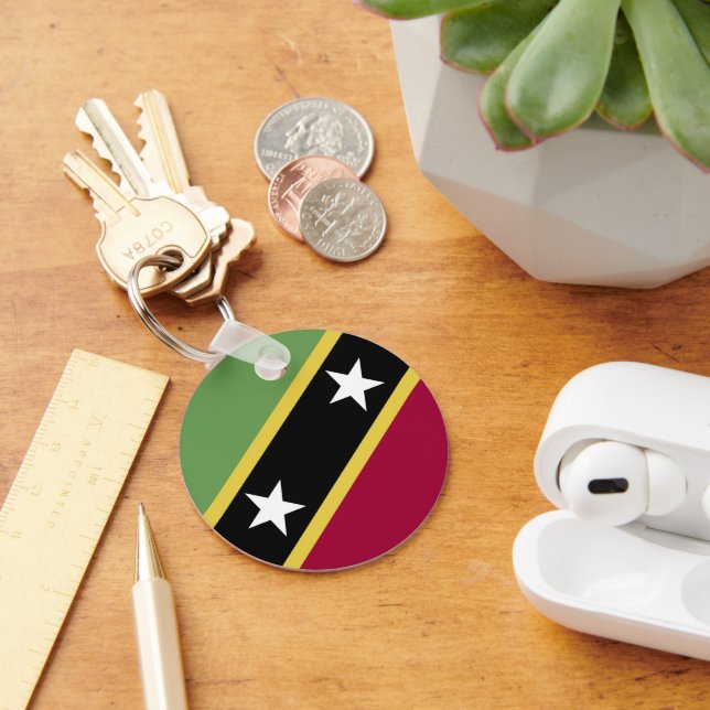 Flagge von St. Kitts und Nevis Schlüsselanhänger (Schreibtisch)