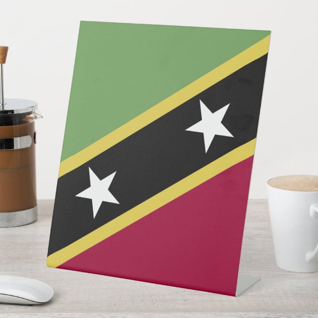 Flagge von St. Kitts und Nevis Sockelschild (In Situ)