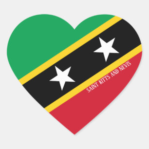Flagge von St. Kitts und Nevis Splendid Patriotic Herz-Aufkleber