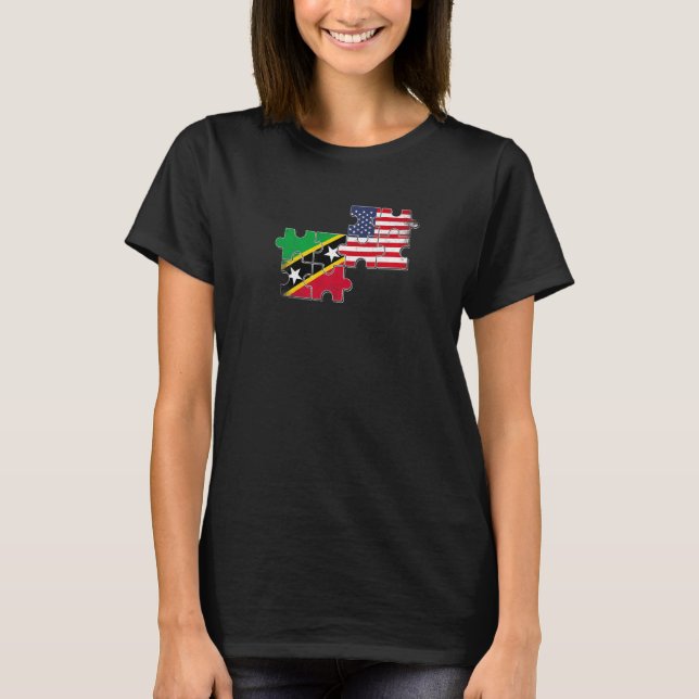 Flagge von St. Kitts und Nevis USA T-Shirt (Vorderseite)