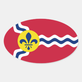 Flagge von St. Louis, Missouri Ovaler Aufkleber