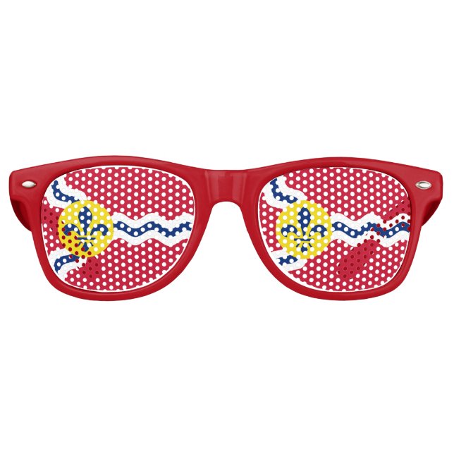 Flagge von St. Louis, Missouri Retro-Sonnenbrille Partybrille (Vorderseite)