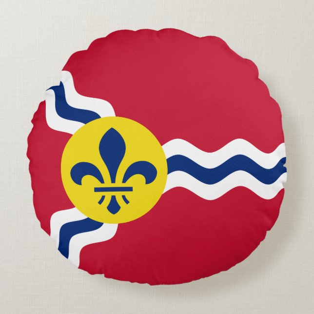 Flagge von St. Louis, Missouri Round Pillow Rundes Kissen (Vorderseite)