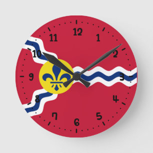 Flagge von St. Louis, Missouri Runde Wanduhr