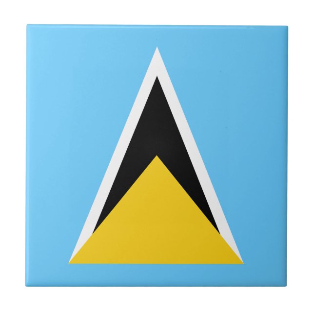 Flagge von St. Lucia Fliese (Vorderseite)