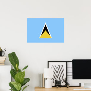 Flagge von St. Lucia Poster