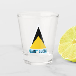 Flagge von St. Lucia Schnapsglas