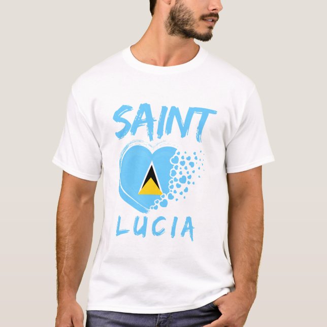 Flagge von St. Lucia T-Shirt (Vorderseite)