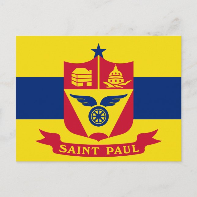 Flagge von St. Paul, Minnesota Postkarte (Vorderseite)