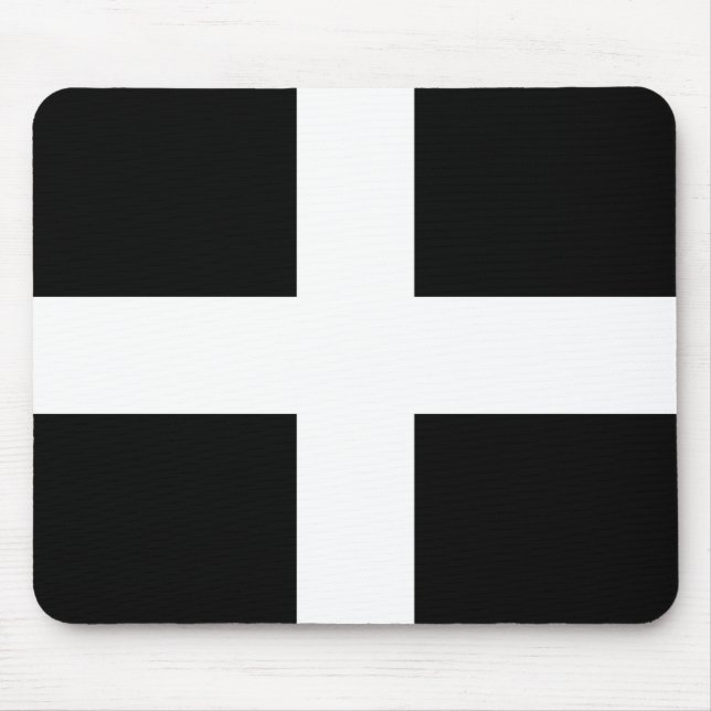 Flagge von St. Piran / Flagge von Cornwall Mousepad (Vorne)